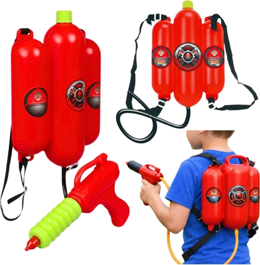 Sac à eau de pompier avec pistolet pour enfants