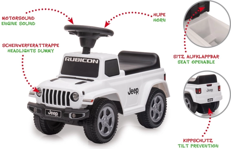 Porteur enfant Jeep Gladiator blanc