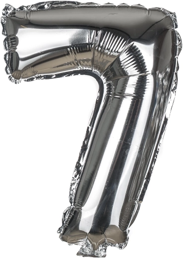 Ballon en feuille chiffre 7, 30 cm – mélange or et argent