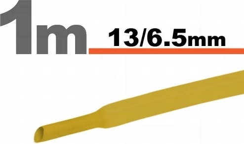 Gaine thermorétractable jaune 13/6,5 mm