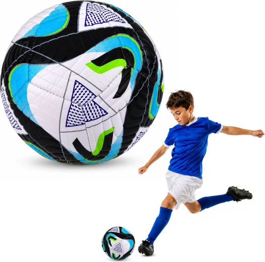 Ballon de football d’entraînement taille 5 (22 cm) noir-bleu-vert
