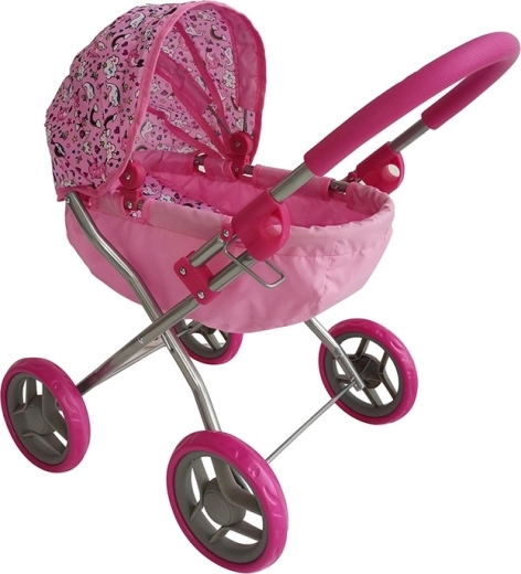 Poussette profonde pour poupées pour enfants – rose avec licornes