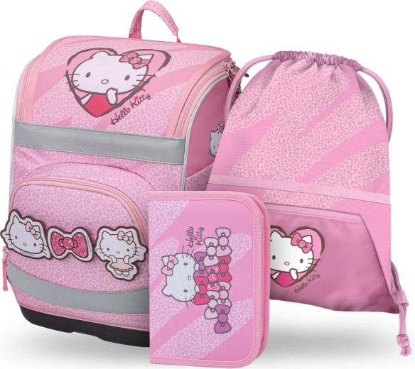 Set scolaire Baagl Zippy Plus Hello Kitty Sweet Leopard – cartable, trousse et sac