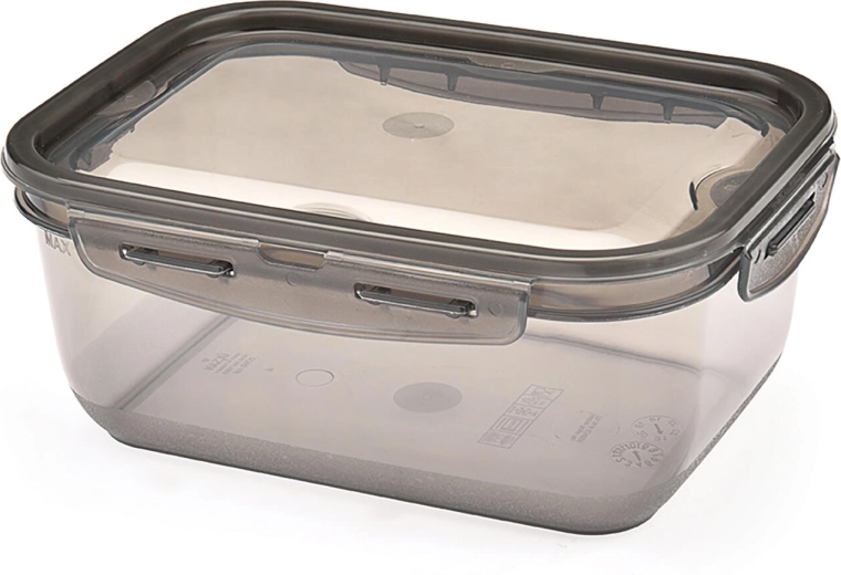 Boîte CADENZA rectangulaire 2 l avec fermeture à clip, fumée