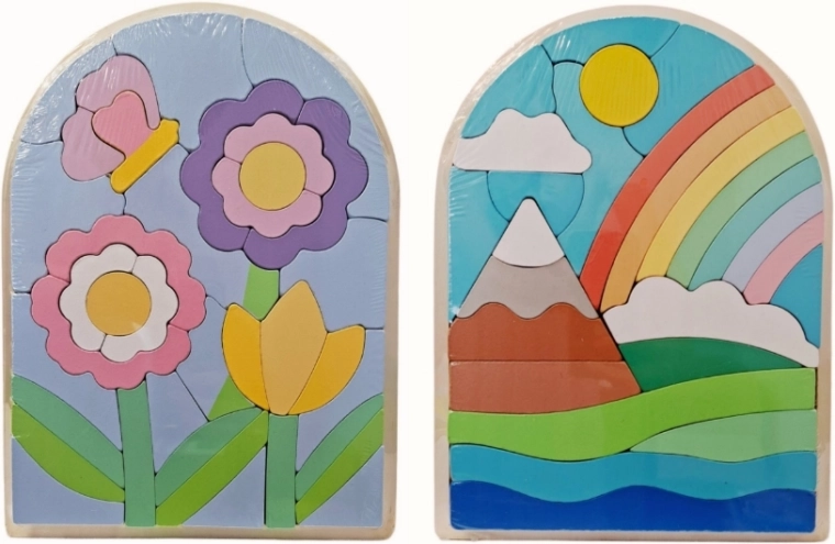 Puzzle en bois avec image colorée - 1 pièce