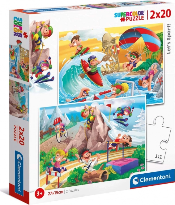Clementoni Puzzle Allons faire du sport 2x20 pièces