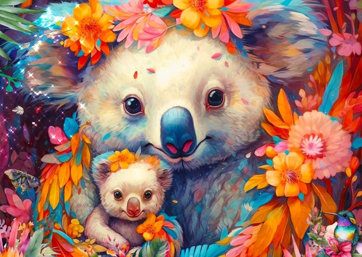 Puzzle Câlins avec un koala 1000 pièces