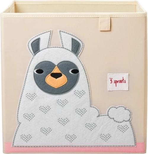 3 Sprouts boîte de rangement Llama white