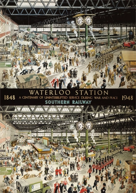 Puzzle Gare de Waterloo en 1848 et 1948, 1000 pièces