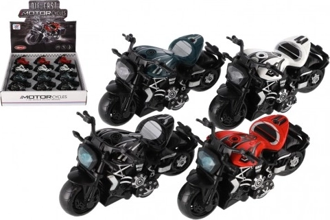 Mini moto métal/plastique à rétro-friction - 4 couleurs