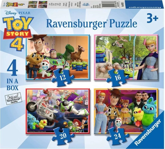 Puzzle RAVENSBURGER Toy Story 4 – coffret 4 en 1 (12, 16, 20, 24 pièces)