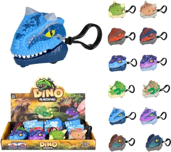 Porte-clés dinosaure à rétrofriction (12 couleurs)