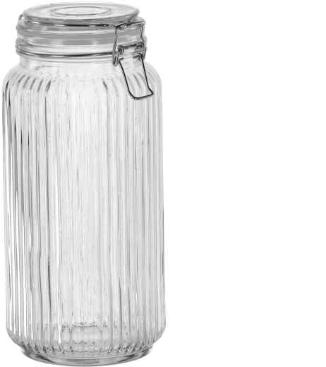 Bocal en verre hermétique strié 2 l