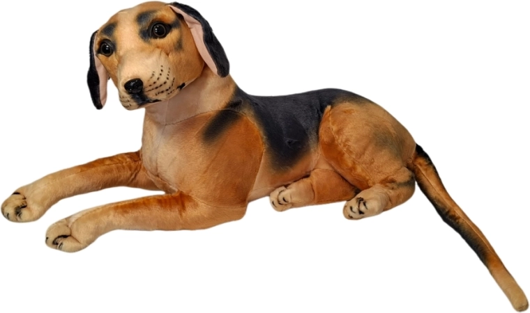 Chien en peluche marron-noir - 1 pièce