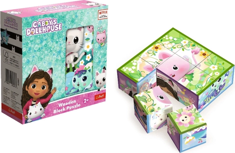 Puzzle en cubes en bois Gabby's Dollhouse