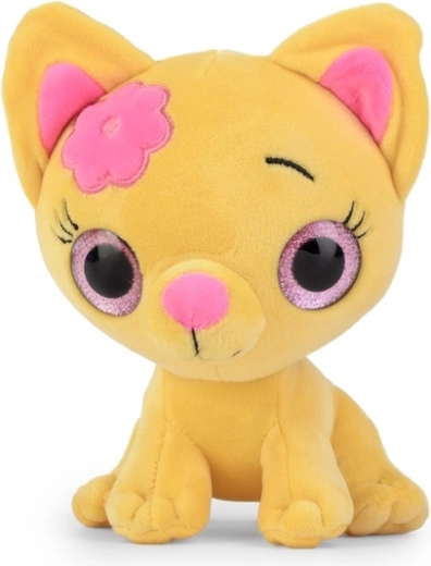 Chat en peluche jaune 16 cm Daffi