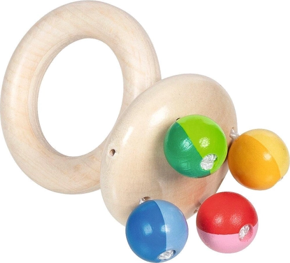 Hochet en bois à tenir en main Touch ring rattle rainbow - 1 pièce