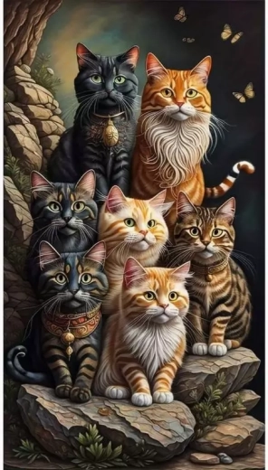 Norimpex peinture diamant famille de chats 30 × 40 cm
