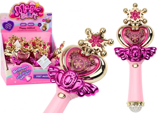 Baguette de princesse Lumières colorées Sons Rose