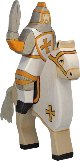 Chevalier de tournoi Holztiger blanc (sans cheval) - 1 pièce