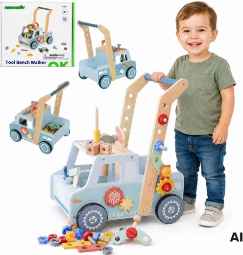 Trotteur en bois avec établi TOOKY TOY