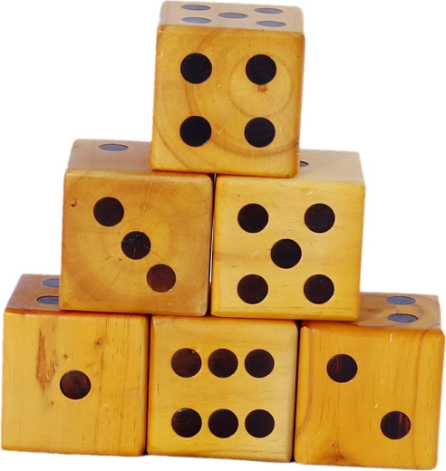 Dés de jeu en bois 9 cm – lot de 6 pièces