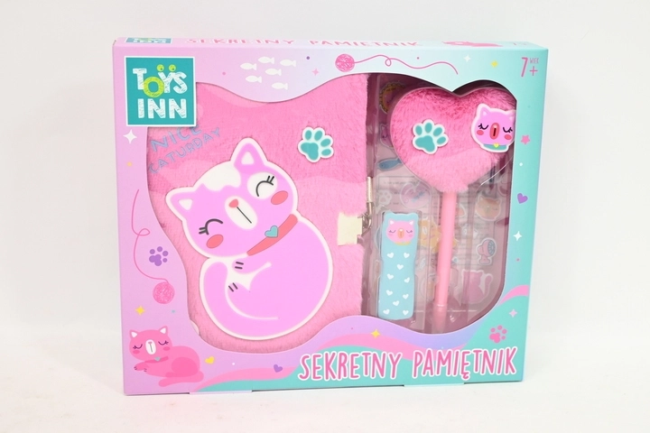 Stnux journal en peluche chat rose avec stylo - 1 pièce