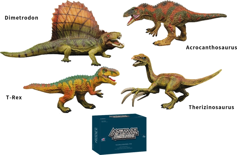 Monde des dinosaures – set de figurines de dinosaures (4 types)