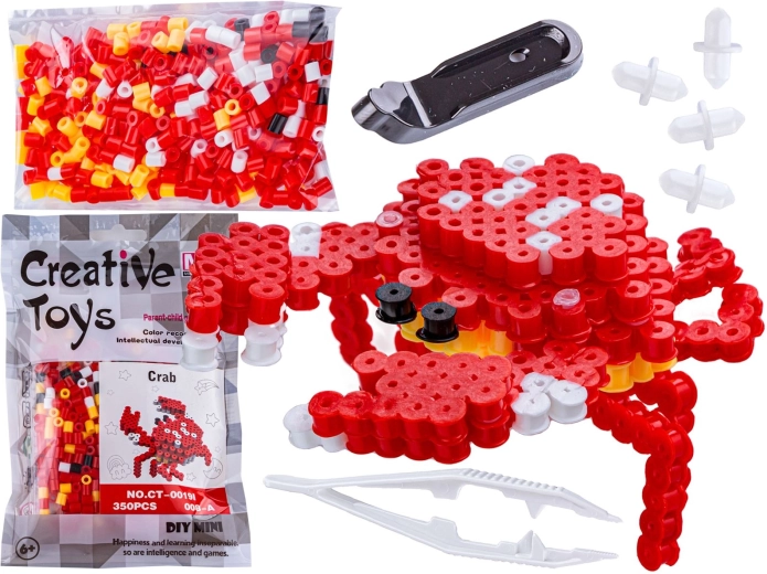 Perles à repasser 3D – gabarit crabe (sachet) - 1 pièce