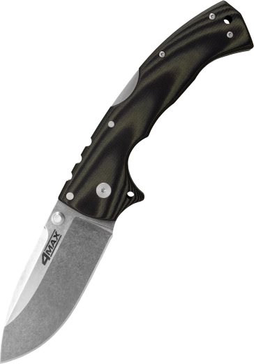 couteau de poche Cold Steel 4-MAX, noir‑vert, G10, stonewash, clip