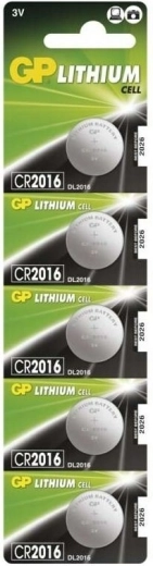 Pile bouton au lithium GP CR2016 – 5 pièces