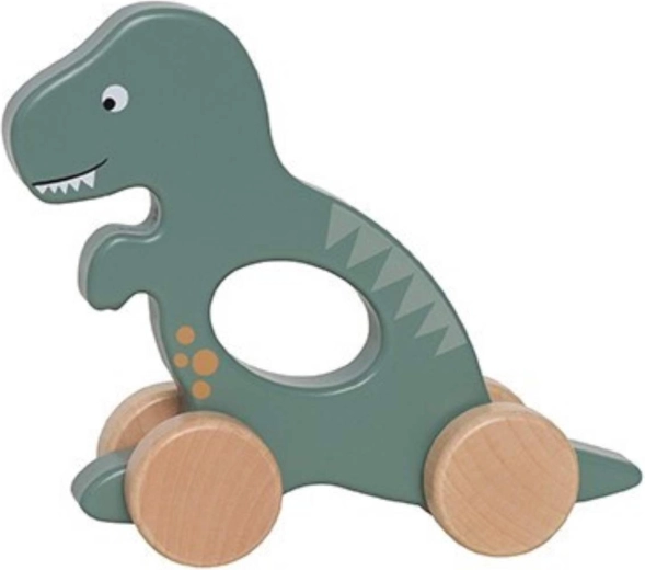 Dinosaure Jabadabado sur roulettes vert