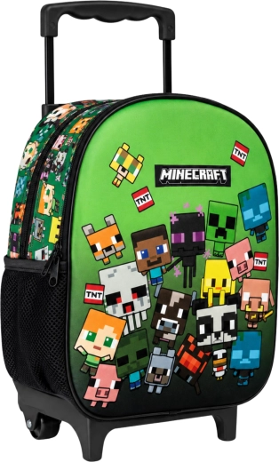 Sac à dos à roulettes Minecraft 32 cm vert - 1 pièce