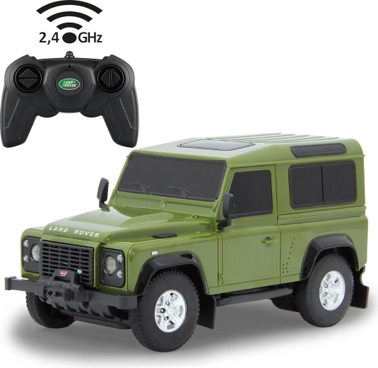 Voiture RC Jamara Land Rover Defender 1:24 verte 2,4 GHz - 1 pièce
