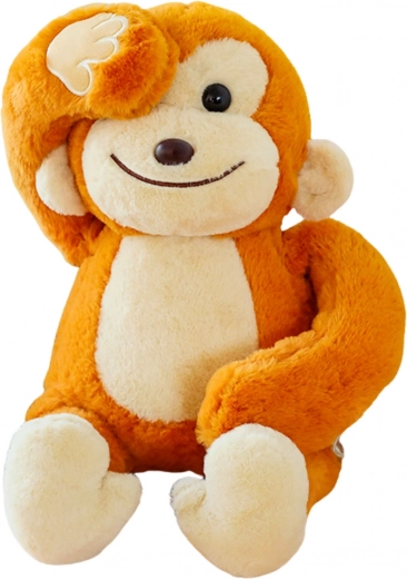 Singe en peluche avec aimants marron 23 cm