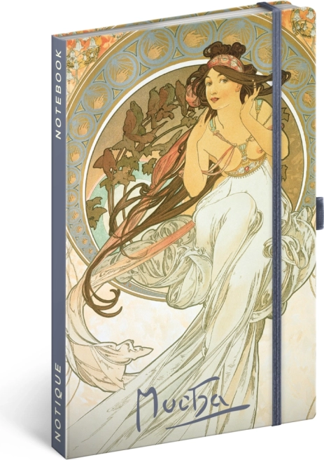 Carnet NOTIQUE Alfons Mucha – Musique, ligné, 13 × 21 cm