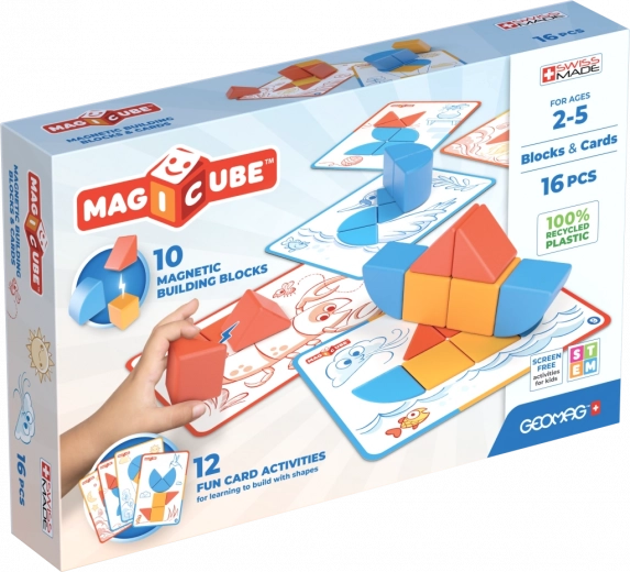 Geomag Magicube Blocks & Cards – jeu de construction magnétique 16 pièces