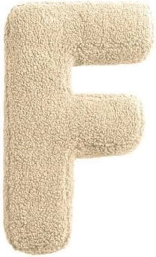 Lettre en peluche Mealini f crème - 1 pièce