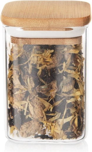 Bocal en verre pour aliments secs 200 ml avec couvercle en bambou et joint