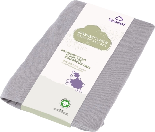 Drap-housse Träumeland GOTS uni anthracite - 1 pièce