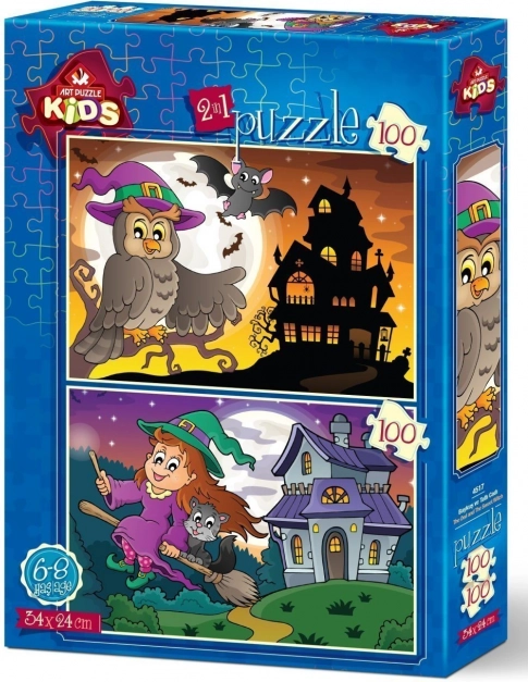 Puzzle Chouette et Sorcière 2×100 pièces
