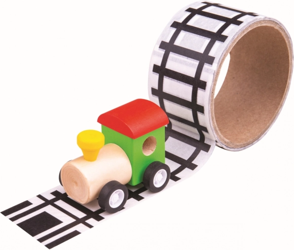 Ruban adhésif avec rails et petit train en bois Bigjigs Toys
