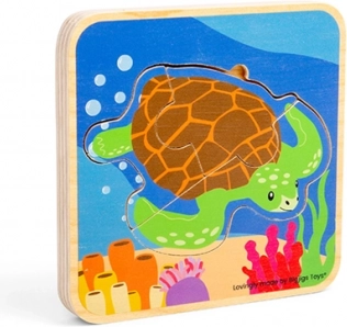 puzzle en bois cycle de vie de la tortue BIGJIGS TOYS