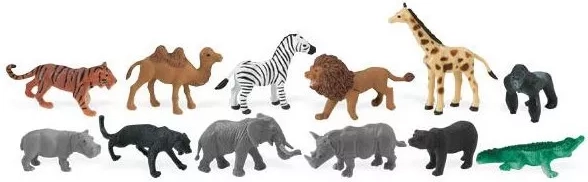 Animaux de la jungle – lot de 48 mini animaux peints à la main