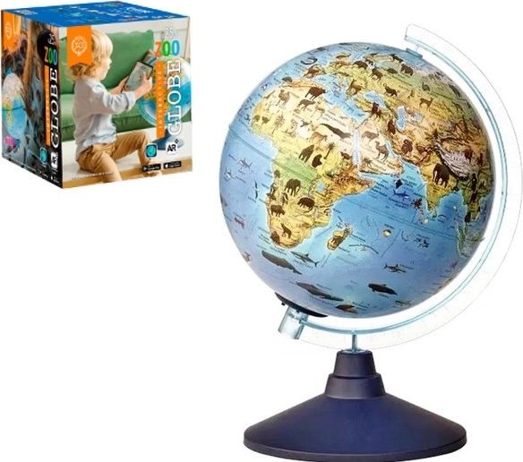Globe interactif éclairé Alaysky – carte du monde avec animaux 25 cm