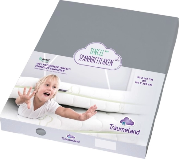Drap-housse Träumeland pour lit junior Tencel 90 × 200 cm, anthracite
