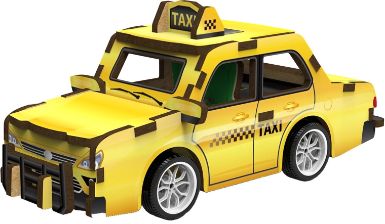 2Kids Toys puzzle 3D en bois taxi