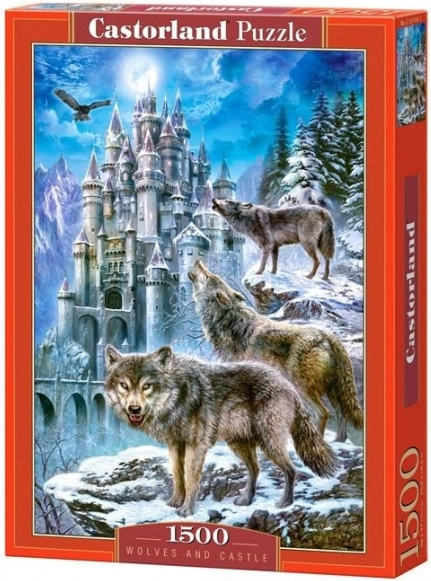 Puzzle Loups et château 1500 pièces