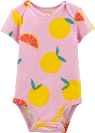 Body bébé Carter’s à col cache-cœur à manches courtes Purple Lemon pour filles, taille 56