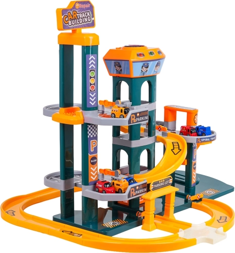 Méga parking bleu avec son et lumière